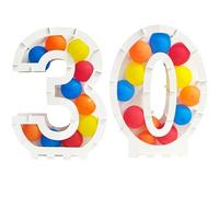 LTMG Chiffre géant 30 - Structure à ballons 74 cm - Mosaic Balloon Number 30 - Cadre décoratif pour anniversaire - Support ballons facile à monter - Déco fête élégante et réutilisable