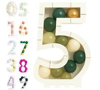 LTMG Chiffre géant 5 - Structure à ballons 74 cm - Mosaic Balloon Number 5 - Cadre décoratif pour anniversaire - Support ballons facile à monter - Déco fête élégante et réutilisable