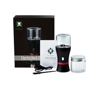 LTQ Broyeur à herbes électrique avec poignée, batterie rechargeable 1100 mAh avec bouton de verrouillage et protection enfant, kit de broyeur à tabac électronique automatique à vapeur