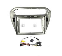 LTQSIV Panneau Tableau Bord Façade D'autoradio 9 Pouces Lecteur Stéréo Android 2 DIN Panneau De Tableau De Bord pour Peugeot 301 2014(Silver Frame Cable)