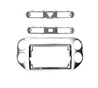 LTQSIV Panneau Tableau Bord Kit Cadre pour Autoradio pour VW pour Tiguan 2011-2016 Façade De Tableau De Bord avec Lecteur CD DVD Intégré(Argent)