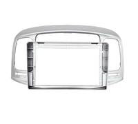 LTQSIV Panneau Tableau Bord Kit De Montage sur Tableau Bord pour Autoradio 2 DIN 7/9 Pouces Panneau Façade Plastique PC ABS Câble Inclus pour Hyundai pour Accent 2008-2012(9 inch Silver)