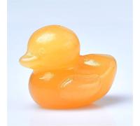 LTRAJUYNH 1.2" Stone Cute Duck Statue Yellow Jade Crystal Carving Creative Fairy Tale Fun Decoration Craft Gift Ornament (Size : 2pc)