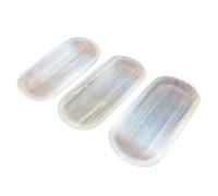 LTRAJUYNH 1 bol en sélénite blanc, 150-200 g, 150 x 60 x 13 mm, pierre de cristal de gypse, artisanat marocain, décoration de la maison, bol, assiette, cadeau