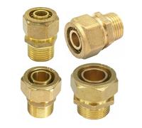 LTRAJUYNH 1pc Fit Tube I.DxO.D 20x25mm - 1" BSP Male PEX-AL-PEX Brass Pipe Fitting Solar Water Heater