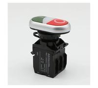 LTRAJUYNH 22mm Illuminated Double Head Momentary Push Button Switch AC220V LED Lamp Spring 1NO1NC LAK42