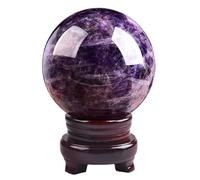 LTRAJUYNH Amethyst Crystal Balls with Stand, Purple Decorative Spheres Fengshui, Crystal Balls for Divination Home Decor Crafts,11cm