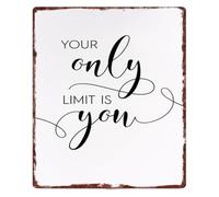LTRAJUYNH Beyond Yourself Inspirational Tin Sign 12x8 Inch | Thoughtful present for graduate entrepreneur athlete