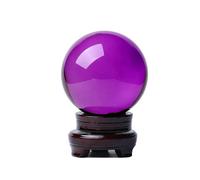 LTRAJUYNH Clear Crystal Ball Magic Sphere with Stand Base,for Decorative, Photography, Gazing Divination or Feng Shui, and Fortune Telling,100mm