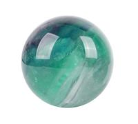 LTRAJUYNH Colored Striped fluyas Ball Ornaments, Colorful Fluorite Play Pieces, Ornamental Stone Crafts Start Collections,40~50mm