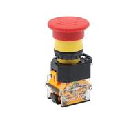 LTRAJUYNH LA38 Red Power Emergency Stop Button Switch 1NO/1NC Self-Locking Emergency Switch Mushroom Head Switch Button 22mm