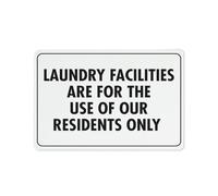 LTRAJUYNH Residents Only Laundry Sign Reflective Metal Warning Sign for Apartment Complex Mobile Home Park Tenant Use Only Multi-Family Housing Rule (8 X 12 inch)