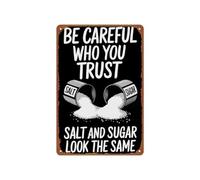 LTRAJUYNH Salt and Sugar Look The Same Saying Funny Metal Sign Inspirational Quote Wall Decor for Cafe Shop Garage Man Cave Wall 8 X 12 inch