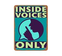 LTRAJUYNH Silence Sign Metal Inside Voices Only Minimalist Modern Decor for Quiet Room Office Living Room 8 X 12 in