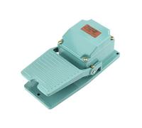 LTRAJUYNH TFS-402 Green Silver Aluminum Shell AC 250V 15A 1NO 1NC Momentary Treadle Pedal Foot Switch w Cable Gland