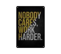 LTRAJUYNH Work Harder Motivational Quote Metal Sign Hustle Grind Mindset Office Decor Vintage Tin Poster For Gym Garage Or Workplace Wall-Art 8 X 12 in