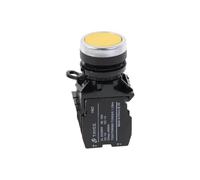 LTRAJUYNH Yellow Self-Reset Momentary Push Button Switch Type 1NO+1NC