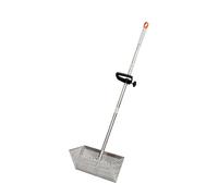 LTSEAME Râteau anti-puces de sable, tamis à sable amovible à long manche pour la plage, le tamis à dents de requin est livré avec un écran de vidange de 40,6 cm de large avec une poignée de 129,5 cm