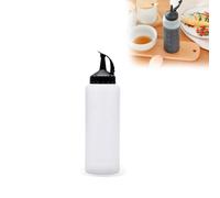 LTSQIN Bouteille à Condiments,Bouteille à presser pour condiments, bouteille d'assaisonnement pour sauce soja,en plastique translucide étanche de grand diamètre pour sauce soja, huile 350ML