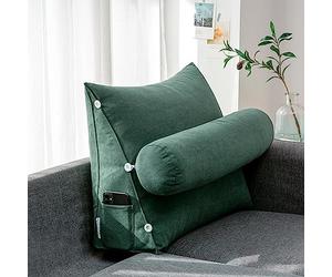 LTSRLL Grand Coussin de Tête de Lit 60x50x20cm - Coussin de Dossier pour Lecture et Télévision avec Corolle Cervicale Détachable - Coussin de Soutien pour la Tête/Lombaire/Dos avec Housse Amovible