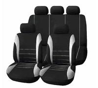 LTSRLL Housses de Siège Voiture pour R-enault Captur II I/Captur E-Tech 2019-2024, Ensemble Complet Auto Couvre Sieges Respirant Confortable Protection Siege Accessoire,C/9pcs Set Grey