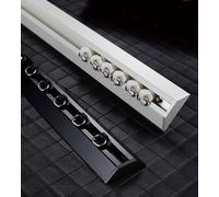 Rail De Plafond De Séparation De Pièce en Forme De V pour Rideaux, Les Rails De Rideaux Peuvent Être Pliés À 90 °, Tringle À Rideau Coulissante(Color:White,Size:140cm/4.6ft)