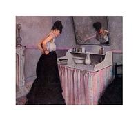 Ltt-Ydd-C ustave Caillebotte Peinture sur toile pour salon et chambre à coucher Motif femme à une coiffeuse 20 x 25 cm Sans cadre