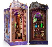 Ltteaoy Maison Miniature DIY Book Nook Bibliothèque avec LED et Peinture Fluorescente Cadeau Créatif pour Adultes Amoureux des Livres Noël Anniversaire Halloween