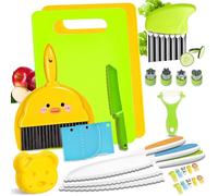 Lttorjf Lot de 27 Pièces Couteau de Cuisine pour Enfants, Montessori pour Couteaux et Ustensiles, Parfait pour Les Enfants de 2 Ans et Plus
