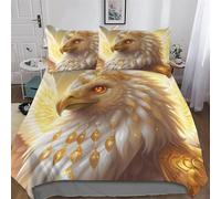 LTTTT Aigle Parure De Lit Housse De Couette Impressio 3D Microfibre Doux avec Taie d'oreiller 3 Pièces Garçons Filles Enfants King(220x240cm)