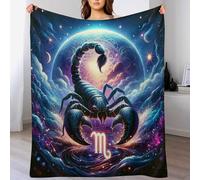 LTTTT Couverture Polaire Scorpion Flannel Polyester Plaid Doux Et Chaud Couvre-Lit Sofa Jete De Canape Facile A Nettoyer 100×130cm