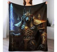 LTTTT Impression des Krieger-Anubis Couverture en Flannel Super Doux Non Rejet Couvertures Polaire en Peluche Ultra Luxueuse 130×150cm
