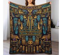 LTTTT Motif égyptien Plaid Couverture Polaire, Couvertures Polair Flanneladaptée Aux Canapés Et Aux Lits - Chaud, Facile À Entretenir 100×130cm