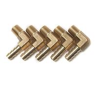 LTWFITTING 90 Degré Coude Laiton Barbillon Raccord 1/8-Pouce Mâle BSPT x 1/4-Pouce(6mm) ID Tuyau Bateau Eau (paquet de 5)
