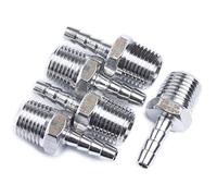 LTWFITTING Barbelé Raccord Coupleur/Connecteur 1/4-Pouce Mâle BSPT x 3/16-Pouce(5mm) Tuyau Barbillon Acier Inoxydable 316 de Tuyau Pétrole Eau (paquet de 5)