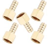 LTWFITTING Laiton BSP Raccord Coupleur/Adaptateur 1/2-Pouce Femelle BSPP x1/2-Pouce(12mm) Tuyau Barbillon Pétrole Gaz Eau (paquet de 5)