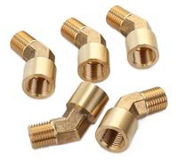 LTWFITTING Laiton Pipe 45 degré 1/4-Pouce BSPT Droit Coude Forger Raccord Convient Carburant Bateau (paquet de 5)