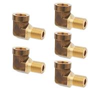 LTWFITTING Laiton Pipe 90 Degré 1/8-Pouce Mâle BSPT x 1/8-Pouce Femelle BSPP Droit Coude Forger Raccord Convient Carburant Air Bateau (paquet de 5)