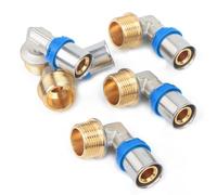 LTWFITTING Lot de 5 raccords à sertir avec coude 90° avec filetage extérieur 3/4" pour tuyau composite de 20 mm, tube composite multicouche