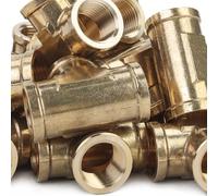 LTWFITTING Messing Fittings allseitig 1/2" IG Innengewinde T-Stück (100 Stücke)