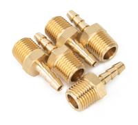 LTWFITTING Raccords en Laiton 1/4" Mâle R x 5 mm pour Durites (Système Carburant & Climatisation Auto)(5 Pièces)
