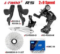 LTWOO-Groupe de dérailleur de vélo de route R5, frein mécanique, dérailleur arrière, cassette, pignon, équipement X9, 2x9 vitesses, 23T, 25T, 28T, 32T R5 Clamp Set