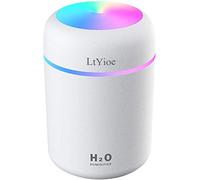 LtYioe Humidificateur d'air, Mini Humidificateur Ultrasonique avec 2 Mode Brume Réglable, Arrêt Automatique et Veilleuse Colorée, USB Humidificateur Portable pour Auto Maison Bureau Chambre(Blanc)