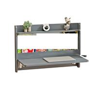 LTYKNGH Bureau Mural Rabattable Bureau Mural Pliant | Table de chevet en bois massif, poste de travail peu encombrant suspendu(Grey 60X6.2X60)
