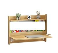 LTYKNGH Bureau Mural Rabattable Bureau Mural Pliant | Table de chevet en bois massif, poste de travail peu encombrant suspendu(Log color 100X6.2X60)