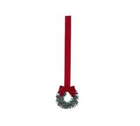 LTYKNGH Couronne De Noel Mini couronnes de Noël | Avec des baies rouges, petites décorations à suspendre, nœuds en ruban(Color04,4pcs)