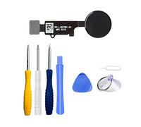 LTZGO Home Bouton de réparation Compatible avec iPhone 7/8 / 7 Plus / 8 Plus Noir Bouton Principal avec câble Flexible avec Cadre en métal préinstallé et Kit d'Outils Tournevis Inclus