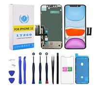LTZGO Vitre Écran Tactile Compatible avec Iphone 11 A2111, A2223, A2221 LCD Display Noir avec Kit Réparation Digitizer Ensemble De Numériseur Outil Adhésif