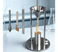 LTzygmion Testeur De Densité Apparente, Instrument De Mesure De La Fluidité des Poudres avec Entonnoir De 12,7 Mm, Cône À 60°, Godet De 100 ML, Acier Inoxydable, Hauteur Réglable, pour Laboratoire Et