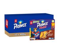 LU PRINCE - 12 Boîtes de 10 sachets de 2 Biscuits Prince de LU Chocolat Pocket - Biscuits Fourrés au Chocolat - Blé Complet et Riche en Céréales - Idéal pour le Goûter des Enfants - Lot de 12x400g